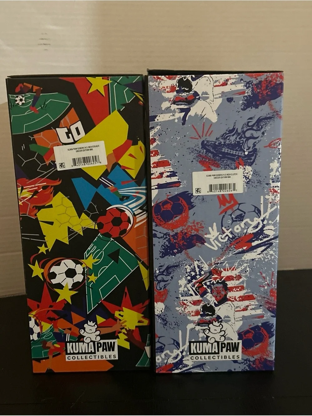 Kuma Paw Sups Collectible Soccer Edition - Multi-Color set of two brand new